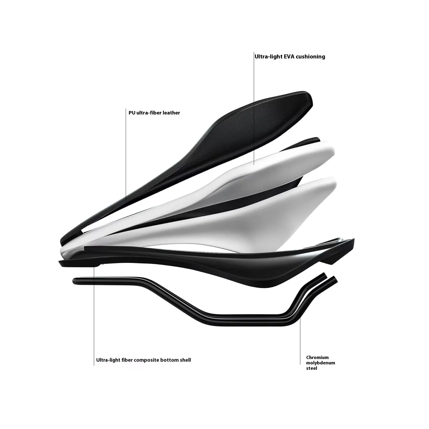 Enlee Bicycle Personalized Carbon Fiber Saddle Comfort EVA Composite Material PU Fiber Leather Saddle