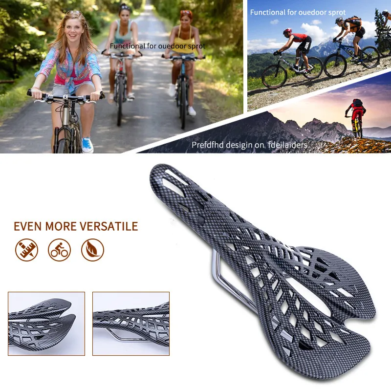 Factory Wholesale Spider Carbon Fiber Textured Ultralight Mountain Bike Saddle
