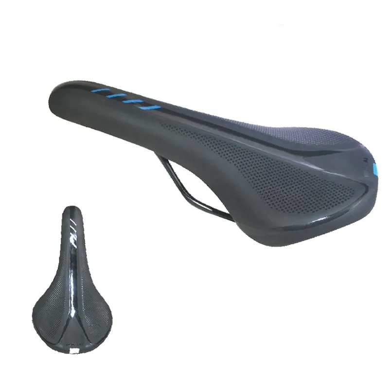 High Quality Road Bike Carbon Fiber Leather Saddle Seat Black/White Bicycle Saddle