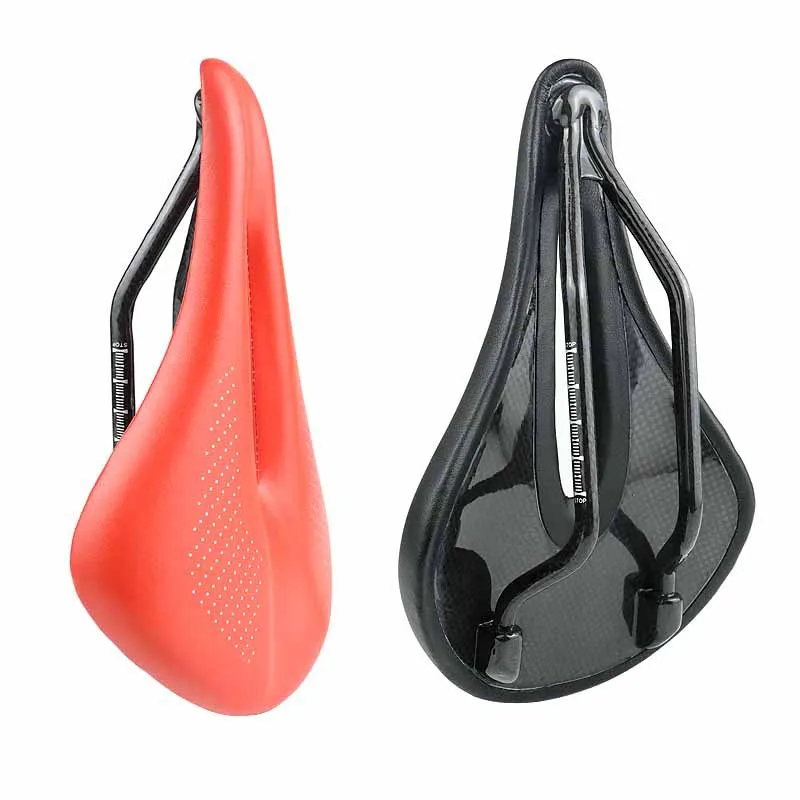 New White Black Orange Carbon Fiber Bicycle Saddle