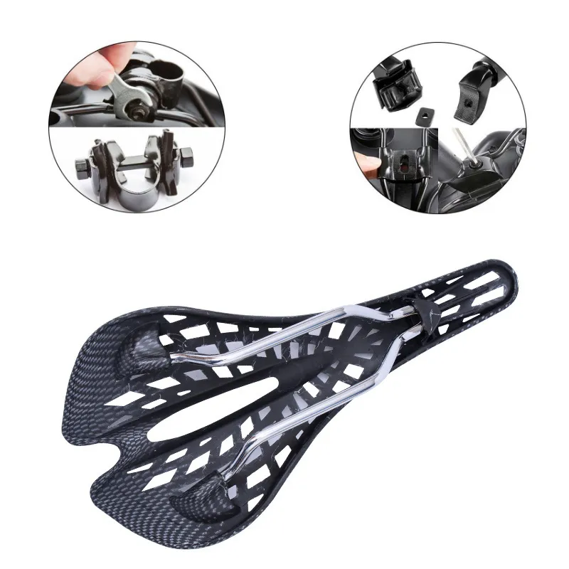 OEM Spider Carbon Fiber Textured Ultralight Mountain Bike Saddle