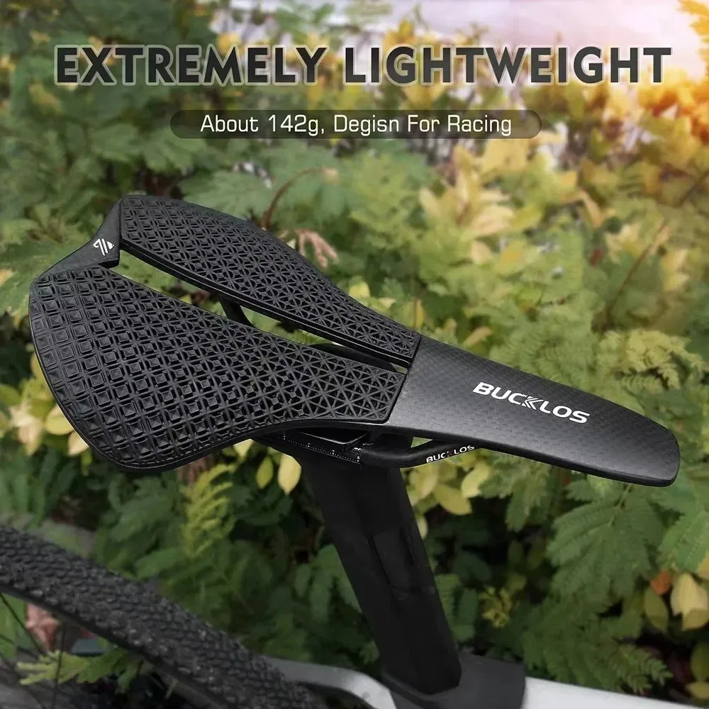 Road MTB Mountain Bike Seat Bicycle Accessories Breathable Racing Ultralight Cushion 3D Printed Bike Saddle Carbon Fiber