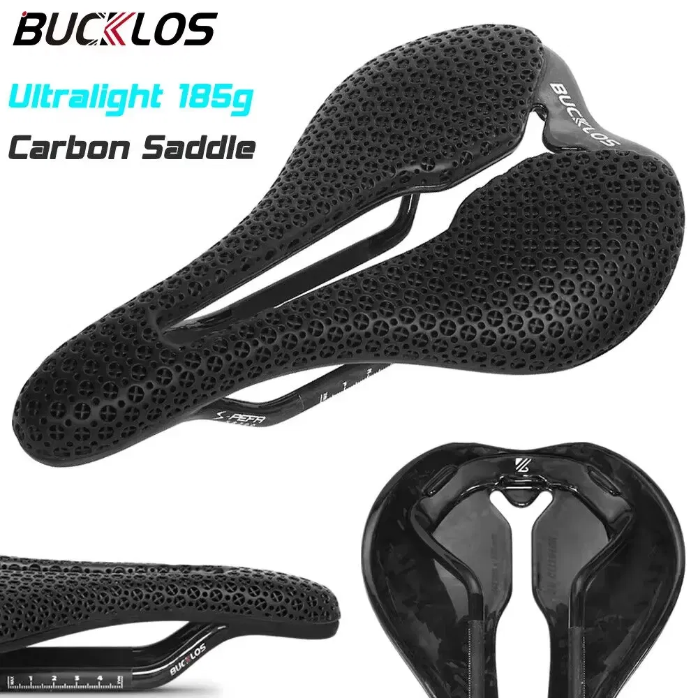 Road MTB Mountain Bike Seat Bicycle Accessories Breathable Racing Ultralight Cushion 3D Printed Bike Saddle Carbon Fiber