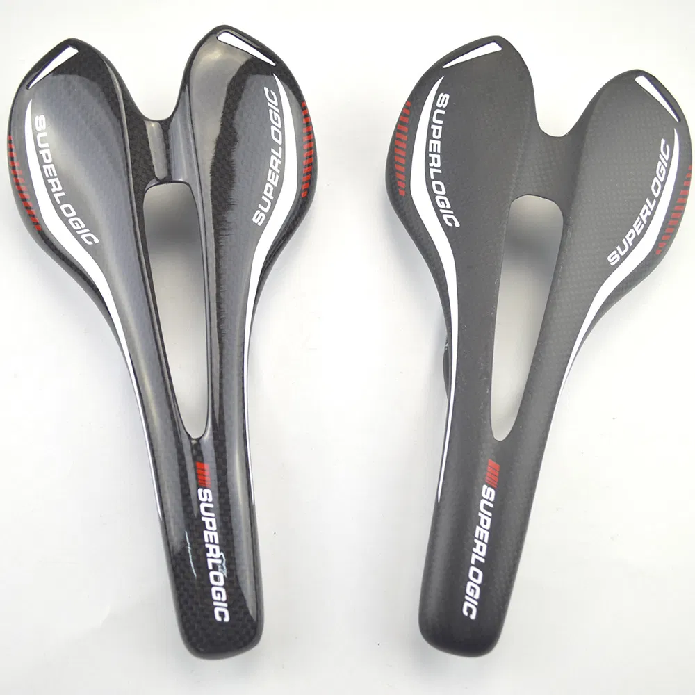 Wholesale Full Carbon Brazed Black and White Road Mountain Bike Saddle