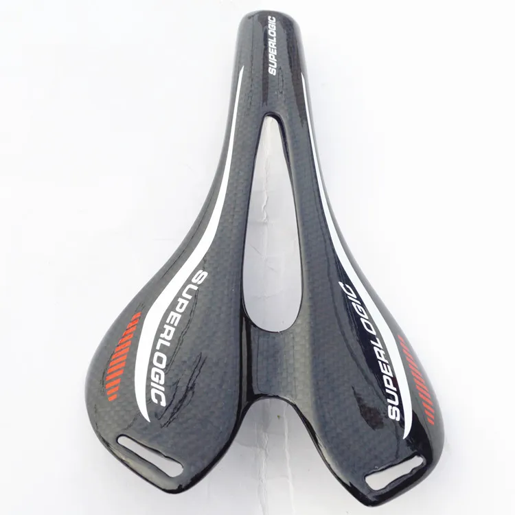 Wholesale Full Carbon Brazed Black and White Road Mountain Bike Saddle
